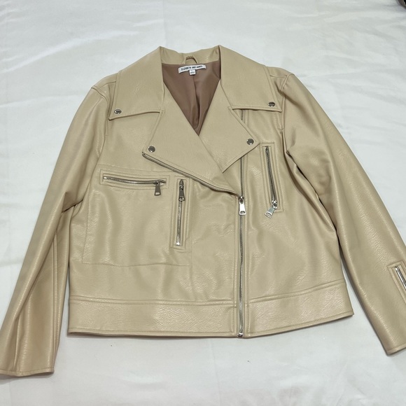 Elizabeth and James Cream Leather Jacket - Picture 1 of 5
